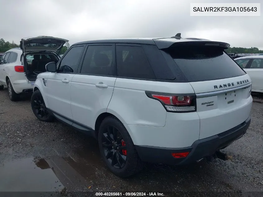 SALWR2KF3GA105643 2016 Land Rover Range Rover Sport Hse