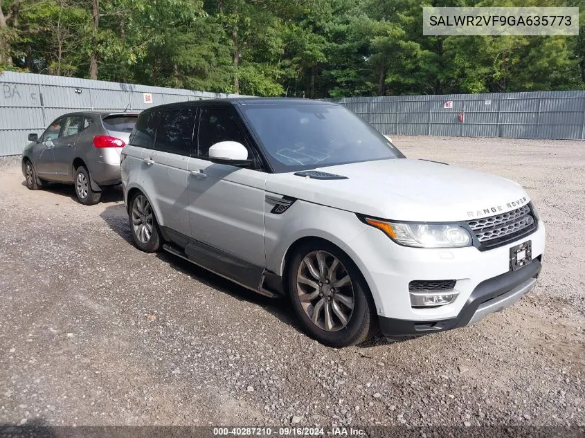 2016 Land Rover Range Rover Sport 3.0L V6 Supercharged Hse VIN: SALWR2VF9GA635773 Lot: 40287210