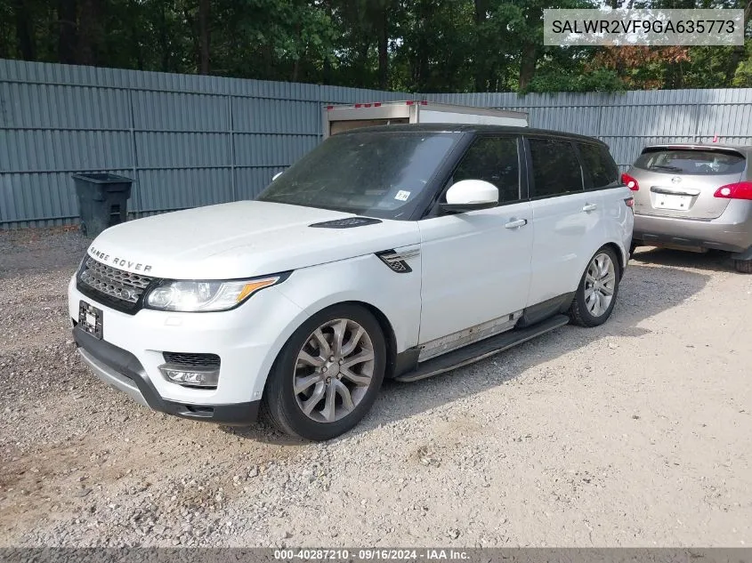 2016 Land Rover Range Rover Sport 3.0L V6 Supercharged Hse VIN: SALWR2VF9GA635773 Lot: 40287210