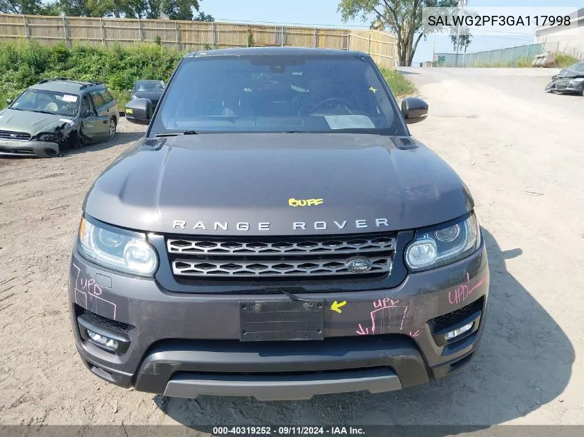 SALWG2PF3GA117998 2016 Land Rover Range Rover Sport Se