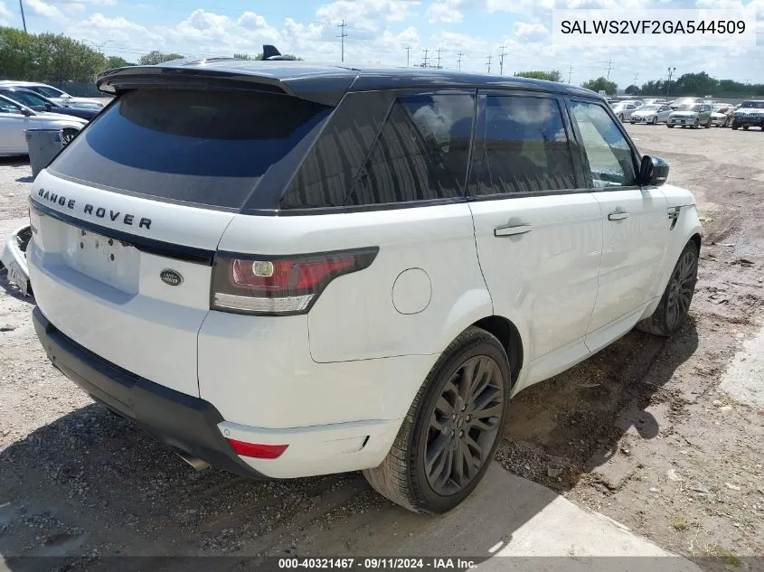 SALWS2VF2GA544509 2016 Land Rover Range Rover Sport 3.0L V6 Supercharged Hse