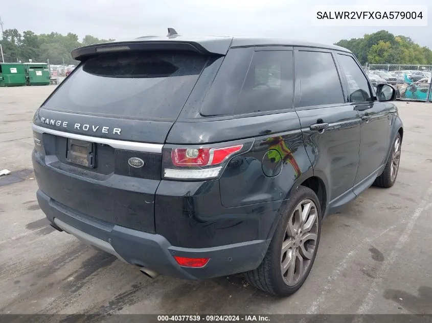 SALWR2VFXGA579004 2016 Land Rover Range Rover Sport 3.0L V6 Supercharged Hse