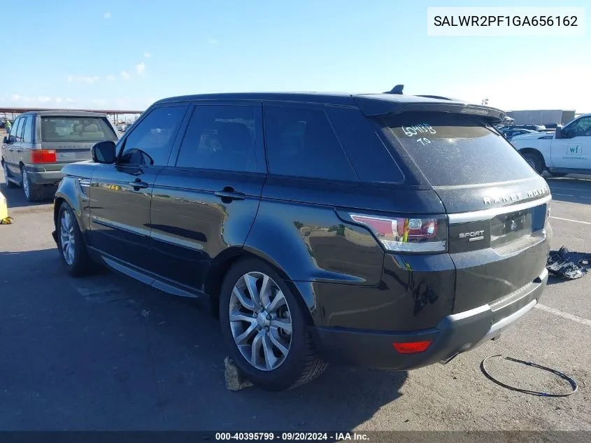 2016 Land Rover Range Rover Sport 3.0L V6 Supercharged Hse VIN: SALWR2PF1GA656162 Lot: 40395799