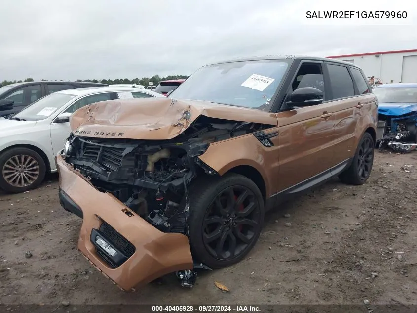 SALWR2EF1GA579960 2016 Land Rover Range Rover Sport 5.0L V8 Supercharged/5.0L V8 Supercharged Dynamic