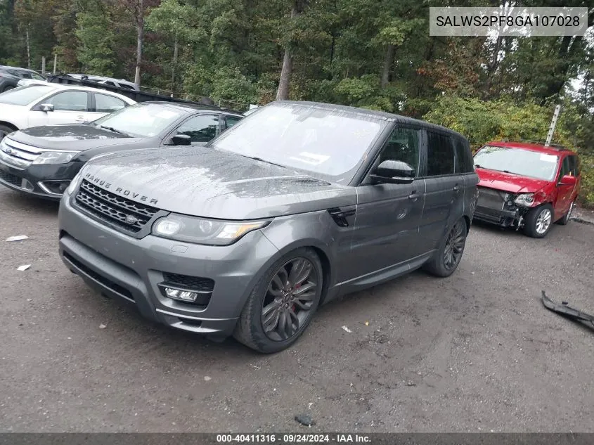 2016 Land Rover Range Rover Sport Hst VIN: SALWS2PF8GA107028 Lot: 40411316