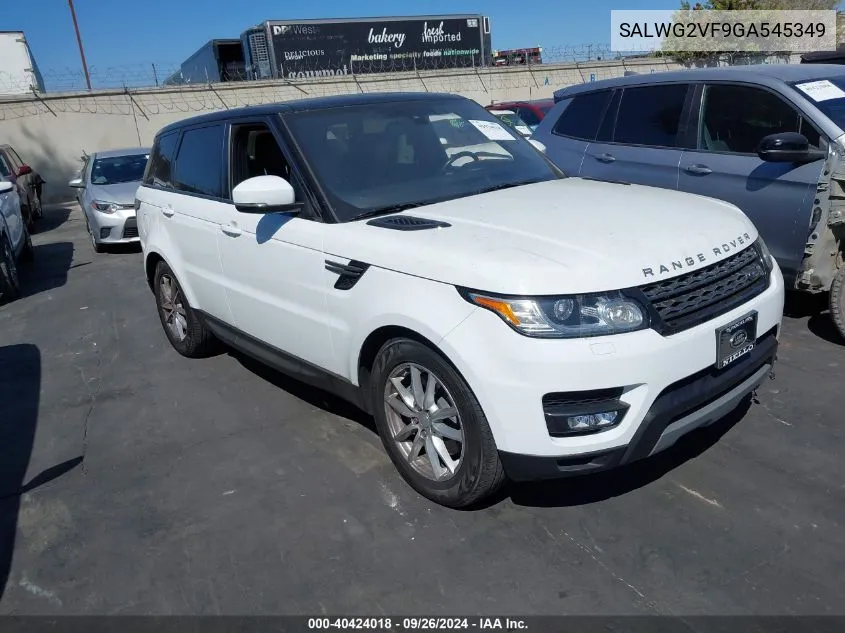 2016 Land Rover Range Rover Sport 3.0L V6 Supercharged Se VIN: SALWG2VF9GA545349 Lot: 40424018