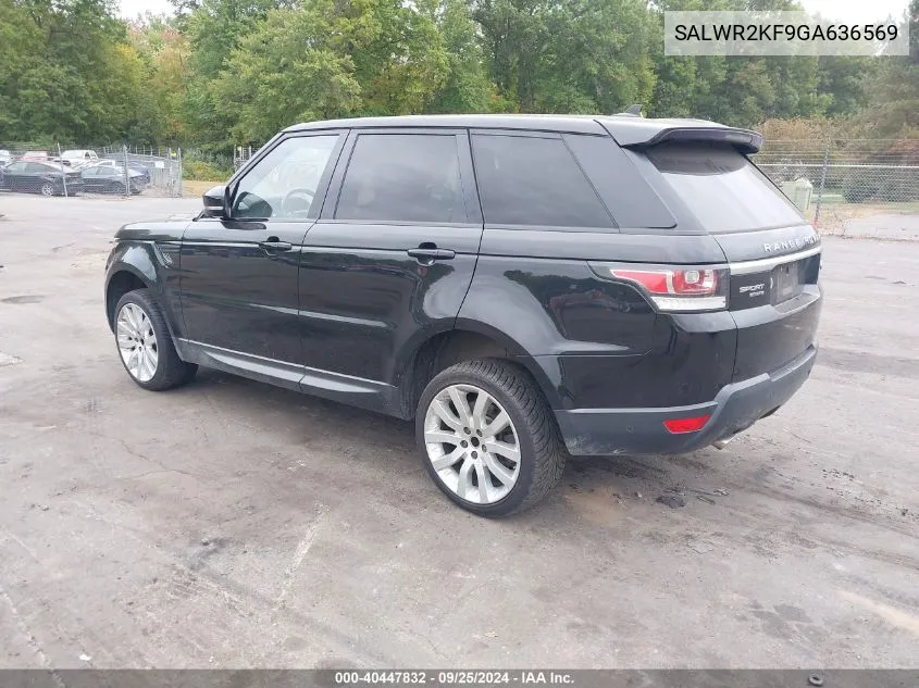 SALWR2KF9GA636569 2016 Land Rover Range Rover Sport 3.0L V6 Turbocharged Diesel Hse Td6