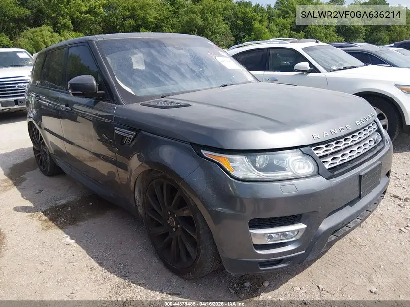 SALWR2VF0GA636214 2016 Land Rover Range Rover Sport 3.0L V6 Supercharged Hse