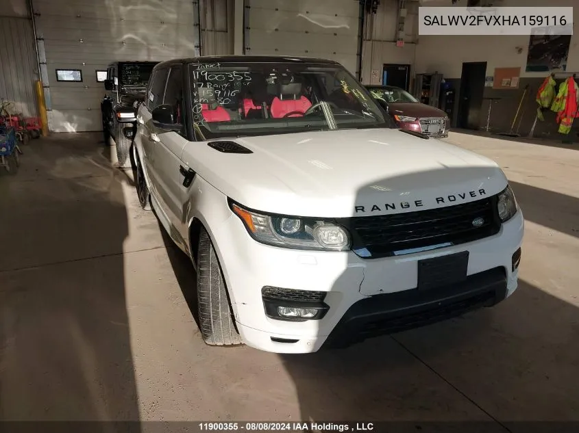 2017 Land Rover Range Rover Sport VIN: SALWV2FVXHA159116 Lot: 11900355