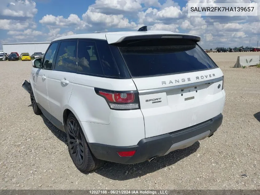 SALWR2FK7HA139657 2017 Land Rover Range Rover Sport Hse