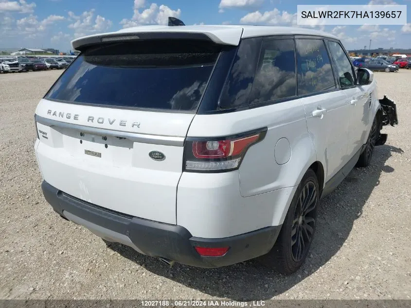 SALWR2FK7HA139657 2017 Land Rover Range Rover Sport Hse