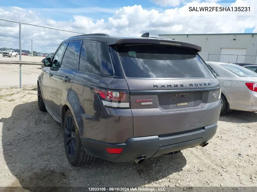 SALWR2FE5HA135231 2017 Land Rover Range Rover Sport Sc