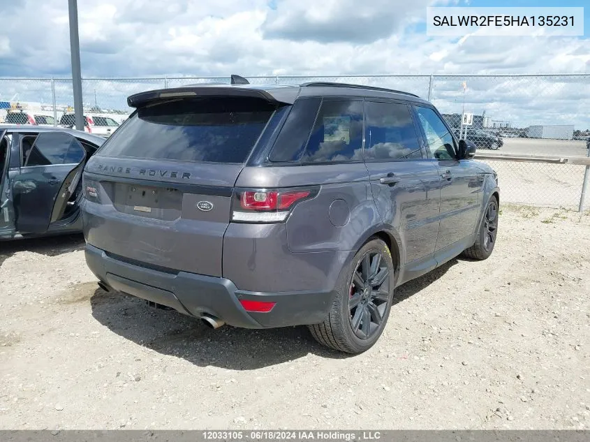 SALWR2FE5HA135231 2017 Land Rover Range Rover Sport Sc