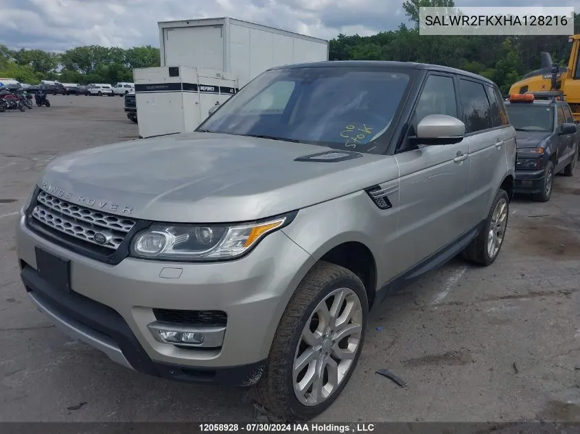 2017 Land Rover Range Rover Sport Hse VIN: SALWR2FKXHA128216 Lot: 12058928