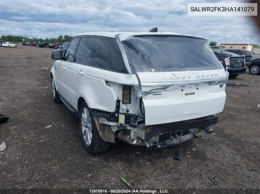 2017 Land Rover Range Rover Sport VIN: SALWR2FK3HA141079 Lot: 12070515