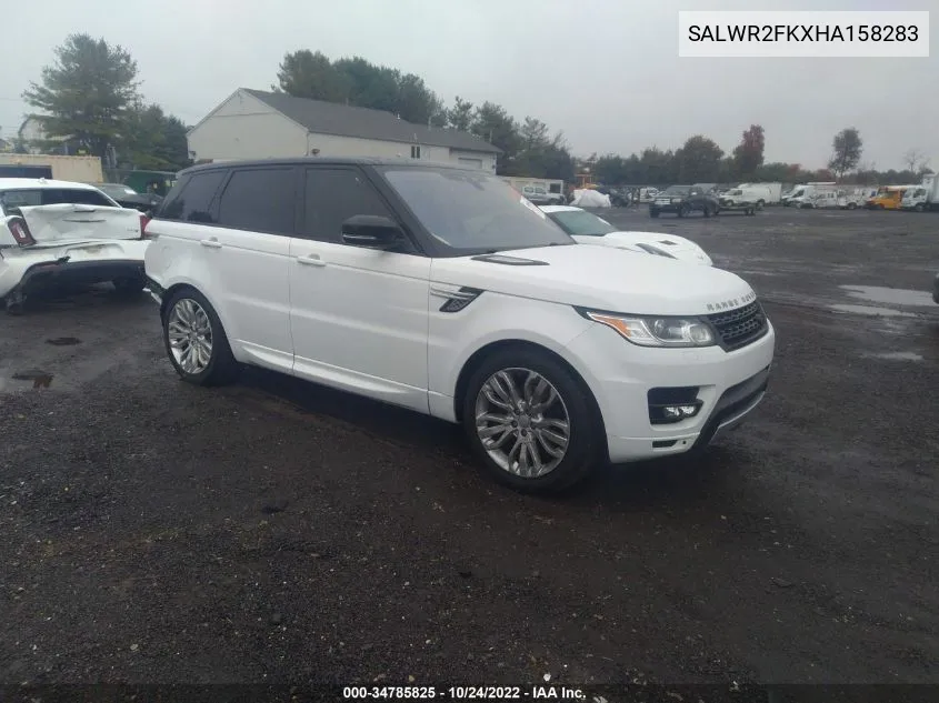 2017 Land Rover Range Rover Sport Hse VIN: SALWR2FKXHA158283 Lot: 34785825