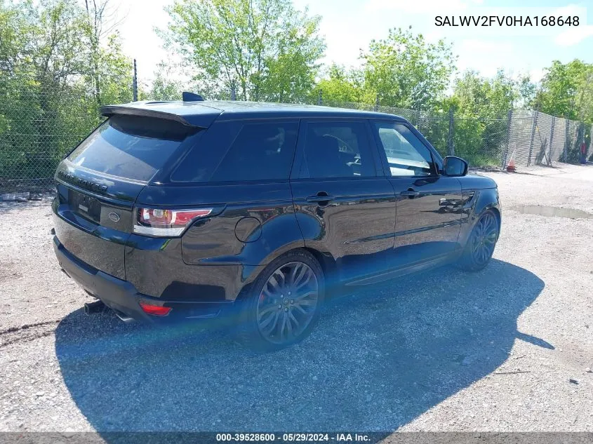 2017 Land Rover Range Rover Sport 3.0L V6 Supercharged Hse Dynamic VIN: SALWV2FV0HA168648 Lot: 39528600