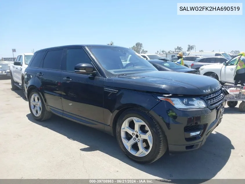 2017 Land Rover Range Rover Sport 3.0L V6 Turbocharged Diesel Se Td6 VIN: SALWG2FK2HA690519 Lot: 39708983