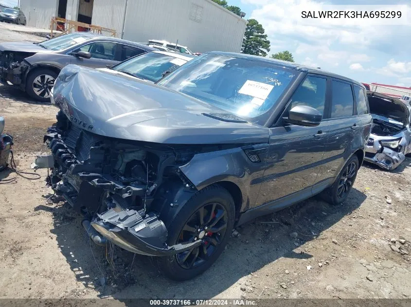 2017 Land Rover Range Rover Sport 3.0L V6 Turbocharged Diesel Hse Td6 VIN: SALWR2FK3HA695299 Lot: 39737166