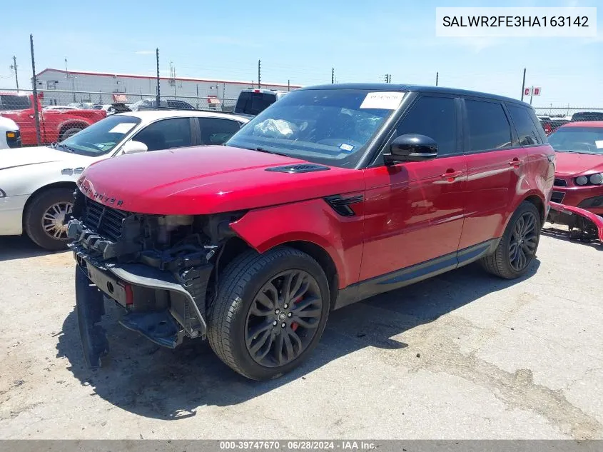 2017 Land Rover Range Rover Sport 5.0L V8 Supercharged/5.0L V8 Supercharged Dynamic VIN: SALWR2FE3HA163142 Lot: 39747670