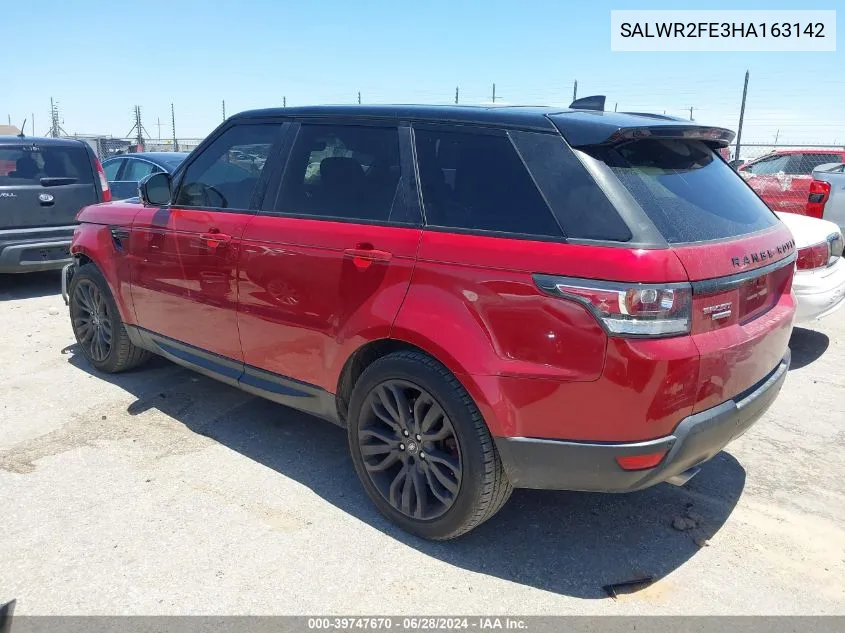 2017 Land Rover Range Rover Sport 5.0L V8 Supercharged/5.0L V8 Supercharged Dynamic VIN: SALWR2FE3HA163142 Lot: 39747670