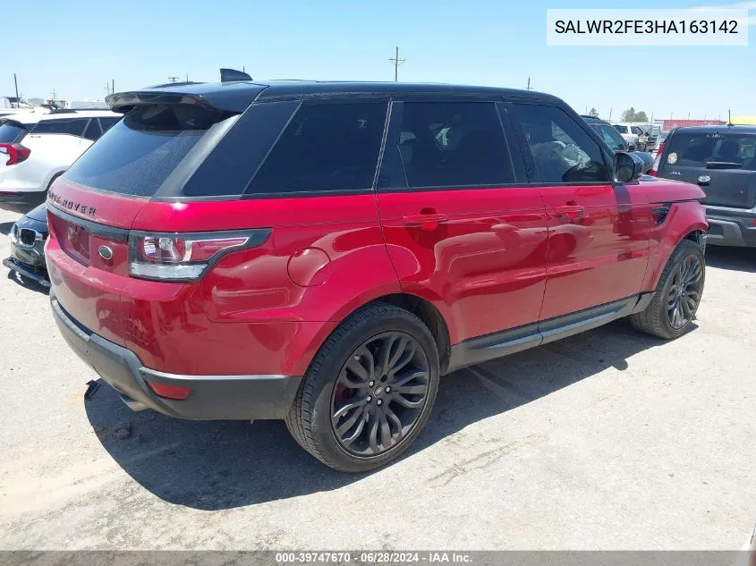 2017 Land Rover Range Rover Sport 5.0L V8 Supercharged/5.0L V8 Supercharged Dynamic VIN: SALWR2FE3HA163142 Lot: 39747670