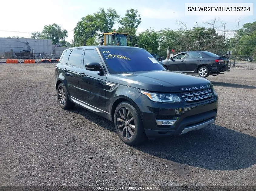 2017 Land Rover Range Rover Sport Hse VIN: SALWR2FV8HA135224 Lot: 39772263