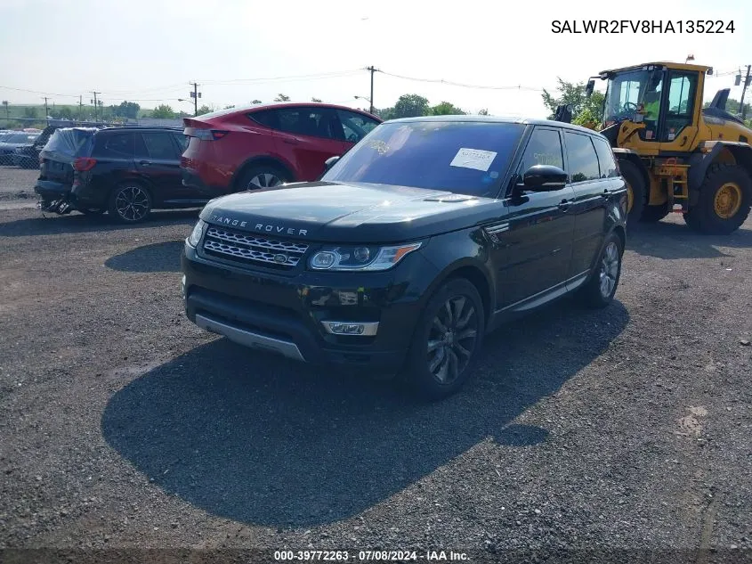 2017 Land Rover Range Rover Sport Hse VIN: SALWR2FV8HA135224 Lot: 39772263