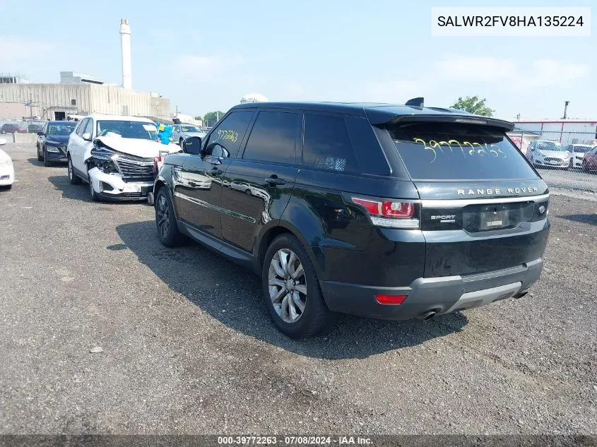 2017 Land Rover Range Rover Sport Hse VIN: SALWR2FV8HA135224 Lot: 39772263