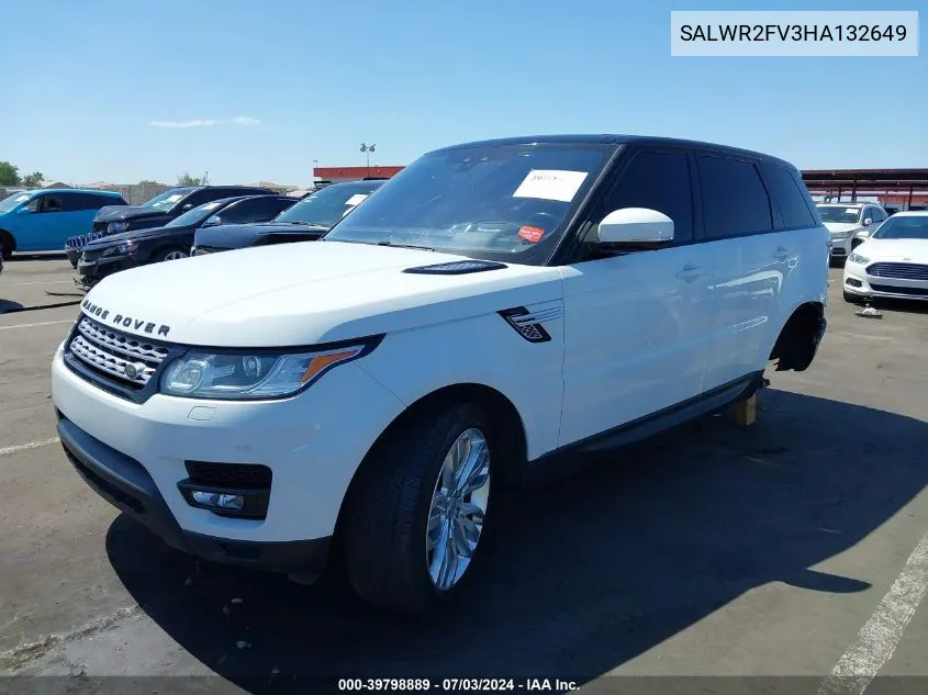 2017 Land Rover Range Rover Sport 3.0L V6 Supercharged Hse VIN: SALWR2FV3HA132649 Lot: 39798889