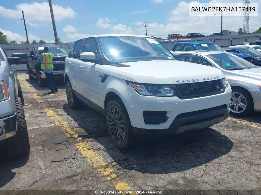 2017 Land Rover Range Rover Sport 3.0L V6 Turbocharged Diesel Se Td6 VIN: SALWG2FK7HA157419 Lot: 39814769