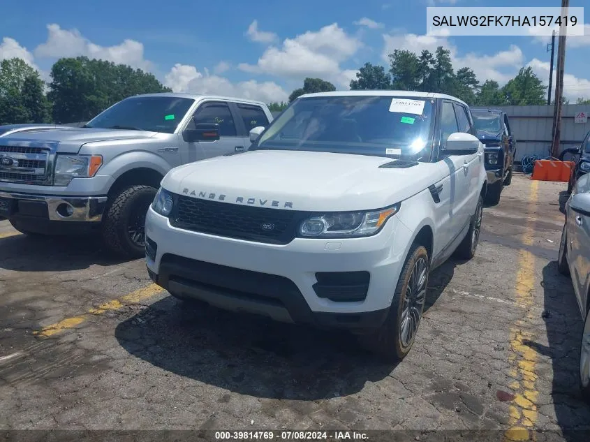 2017 Land Rover Range Rover Sport 3.0L V6 Turbocharged Diesel Se Td6 VIN: SALWG2FK7HA157419 Lot: 39814769