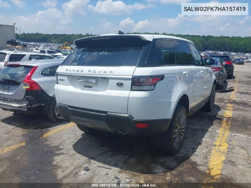 2017 Land Rover Range Rover Sport 3.0L V6 Turbocharged Diesel Se Td6 VIN: SALWG2FK7HA157419 Lot: 39814769