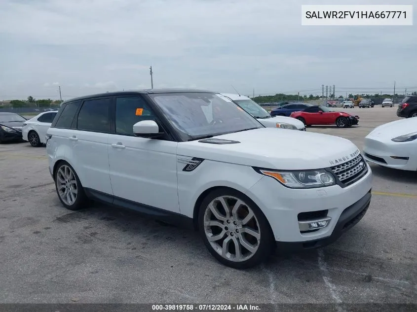 2017 Land Rover Range Rover Sport Hse VIN: SALWR2FV1HA667771 Lot: 39819758