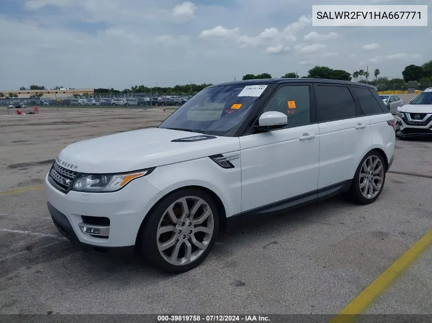 2017 Land Rover Range Rover Sport Hse VIN: SALWR2FV1HA667771 Lot: 39819758