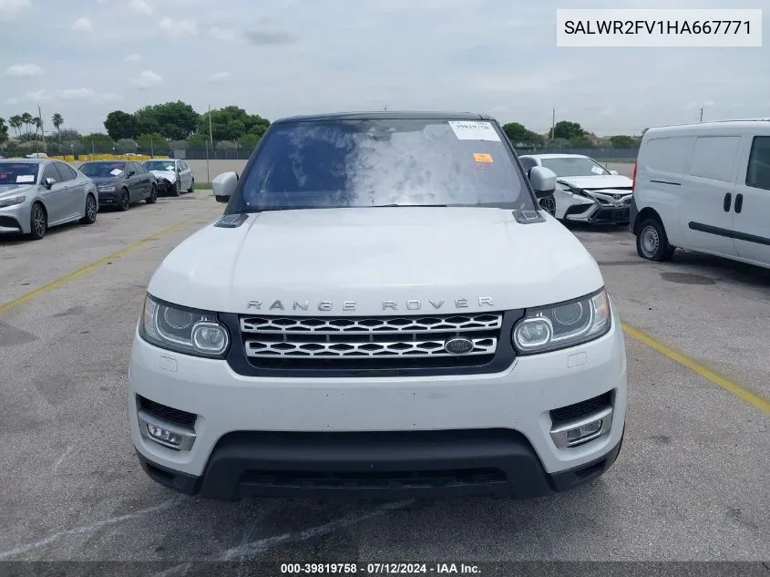 2017 Land Rover Range Rover Sport Hse VIN: SALWR2FV1HA667771 Lot: 39819758