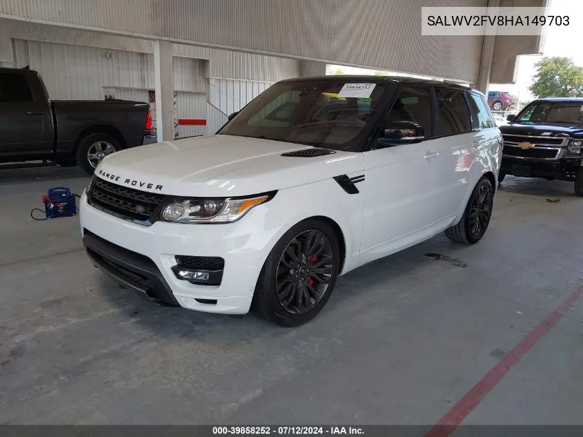 2017 Land Rover Range Rover Sport Hse Dynamic VIN: SALWV2FV8HA149703 Lot: 39858252