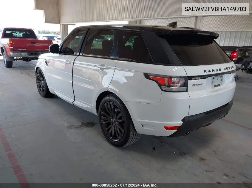 2017 Land Rover Range Rover Sport Hse Dynamic VIN: SALWV2FV8HA149703 Lot: 39858252