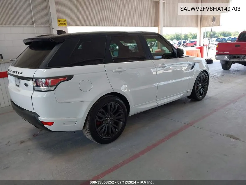 2017 Land Rover Range Rover Sport Hse Dynamic VIN: SALWV2FV8HA149703 Lot: 39858252