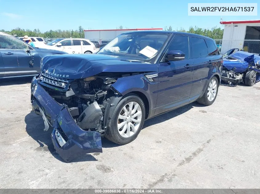 2017 Land Rover Range Rover Sport 3.0L V6 Supercharged Hse VIN: SALWR2FV2HA671537 Lot: 39886838