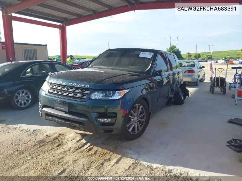 2017 Land Rover Range Rover Sport 3.0L V6 Turbocharged Diesel Se Td6 VIN: SALWG2FK0HA683391 Lot: 39964458