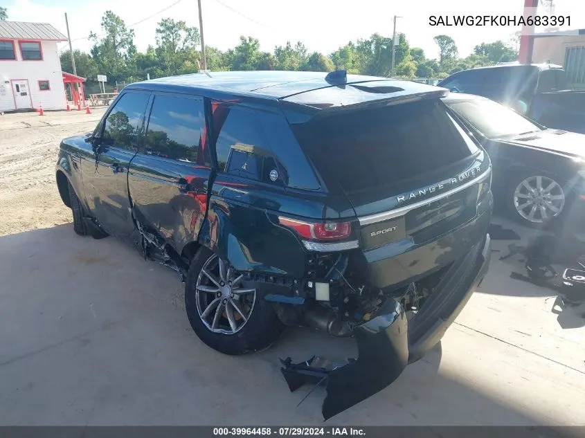 2017 Land Rover Range Rover Sport 3.0L V6 Turbocharged Diesel Se Td6 VIN: SALWG2FK0HA683391 Lot: 39964458