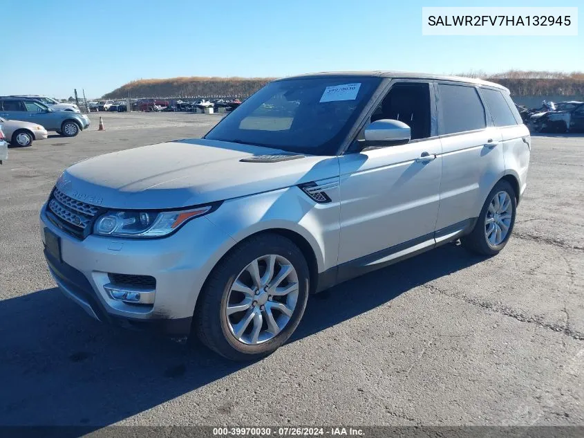 2017 Land Rover Range Rover Sport 3.0L V6 Supercharged Hse VIN: SALWR2FV7HA132945 Lot: 39970030