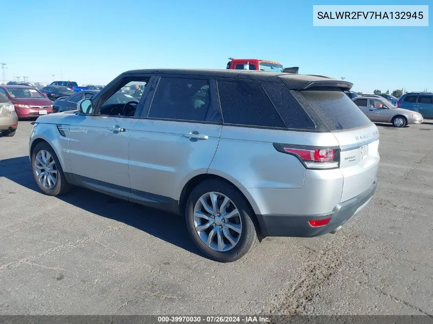 2017 Land Rover Range Rover Sport 3.0L V6 Supercharged Hse VIN: SALWR2FV7HA132945 Lot: 39970030