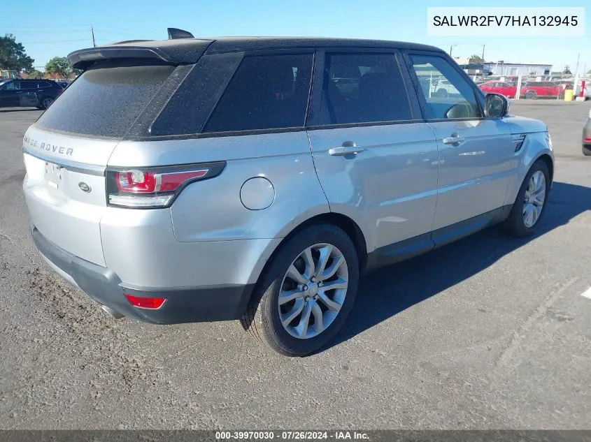 2017 Land Rover Range Rover Sport 3.0L V6 Supercharged Hse VIN: SALWR2FV7HA132945 Lot: 39970030