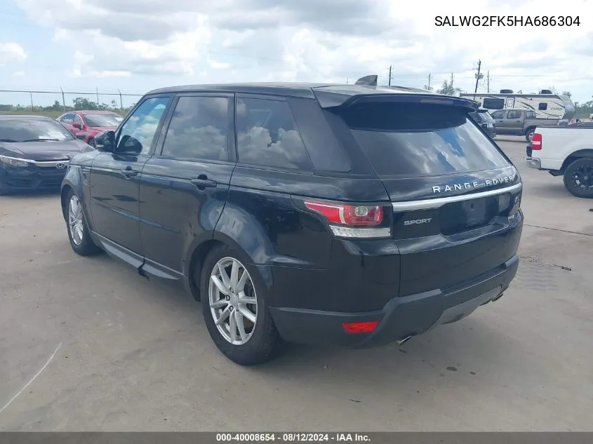 2017 Land Rover Range Rover Sport 3.0L V6 Turbocharged Diesel Se Td6 VIN: SALWG2FK5HA686304 Lot: 40008654