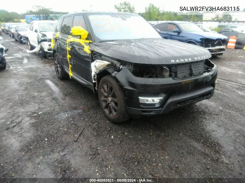 2017 Land Rover Range Rover Sport 3.0L V6 Supercharged Hse VIN: SALWR2FV3HA683115 Lot: 40053521