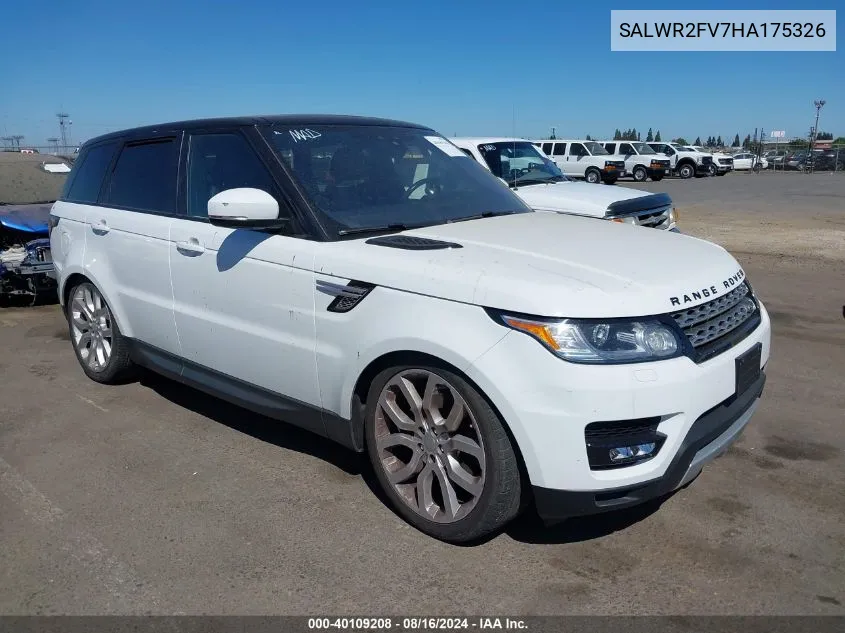 2017 Land Rover Range Rover Sport Hse VIN: SALWR2FV7HA175326 Lot: 40109208