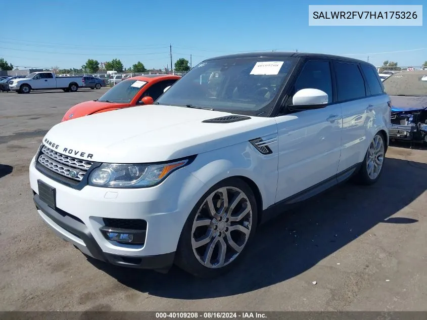 2017 Land Rover Range Rover Sport Hse VIN: SALWR2FV7HA175326 Lot: 40109208