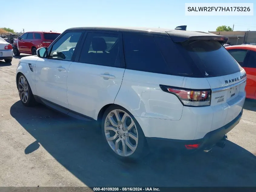 2017 Land Rover Range Rover Sport Hse VIN: SALWR2FV7HA175326 Lot: 40109208